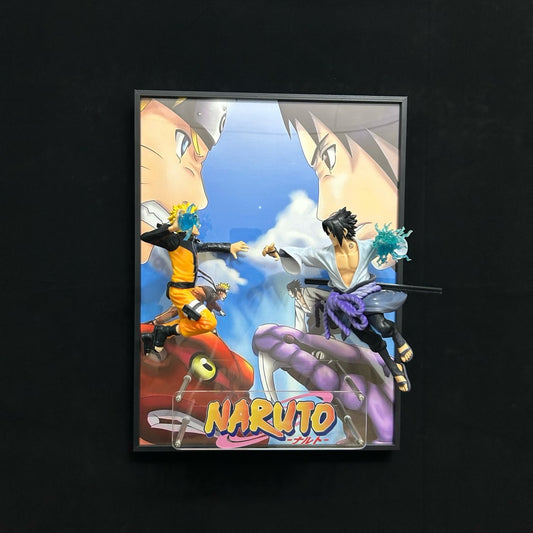 Naruto vs Sasuke 3D Figurine Art Frame