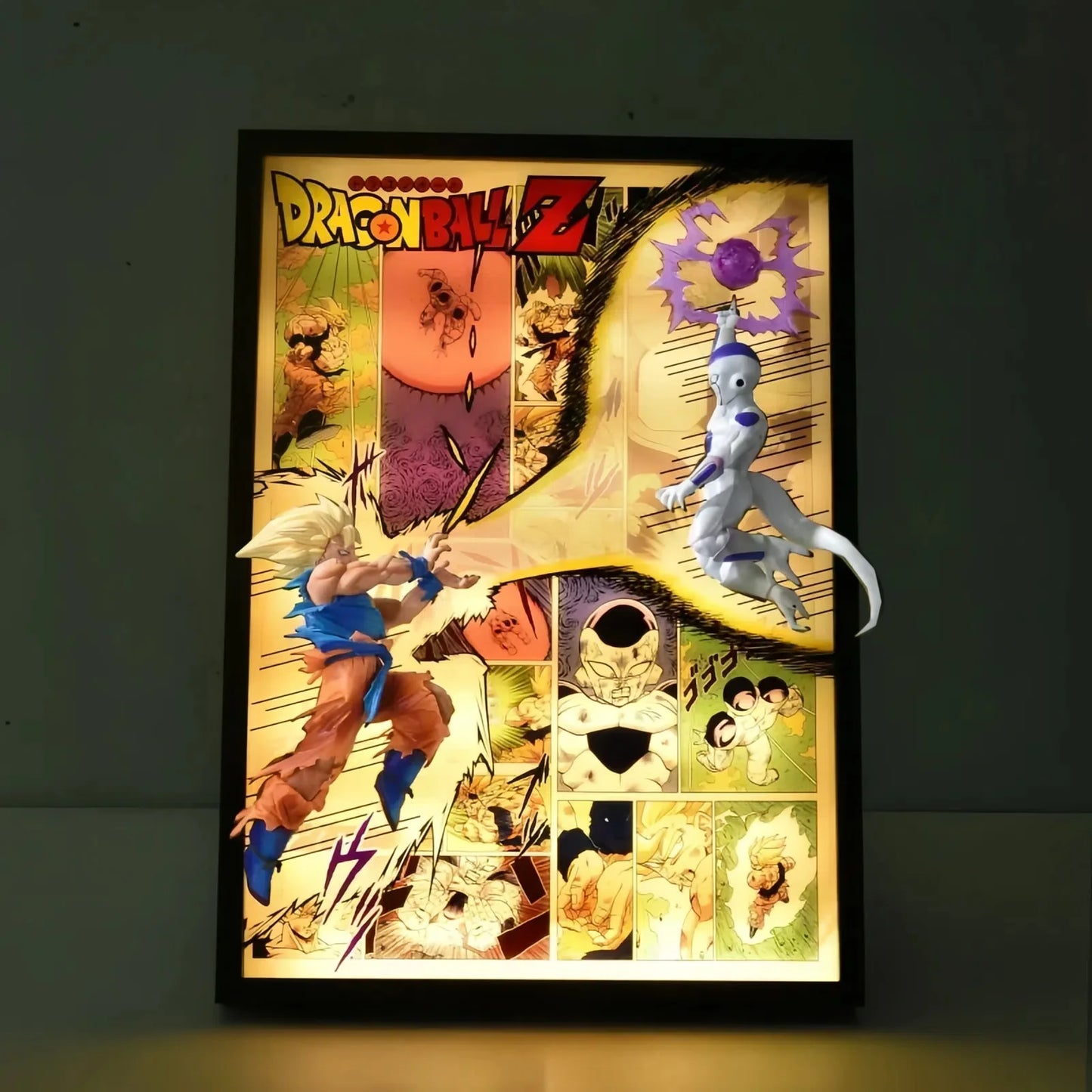 Goku vs Ferisa fight scene 3D Anime Painting 32*44cm