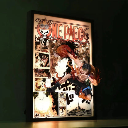 One Piece Portgas D. Ace 3D Anime Luminous Painting 30*40cm