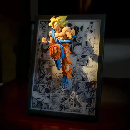 Dragon Ball GOKU superseiyan 3D Anime Light Painting 23*32cm