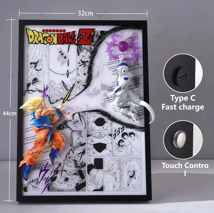 Goku vs Ferisa fight scene 3D Anime Painting 32*44cm