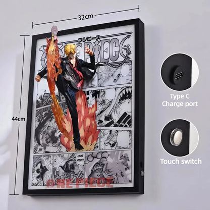 One Piece Sanji 3D Anime Light Painting 32*44cm