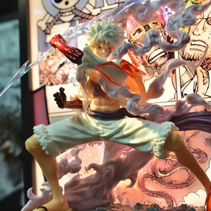 One Piece Gear 5 Nika Luffy 3D Anime Luminous Painting 32cm X 44cm