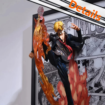 One Piece Sanji 3D Anime Light Painting 32*44cm