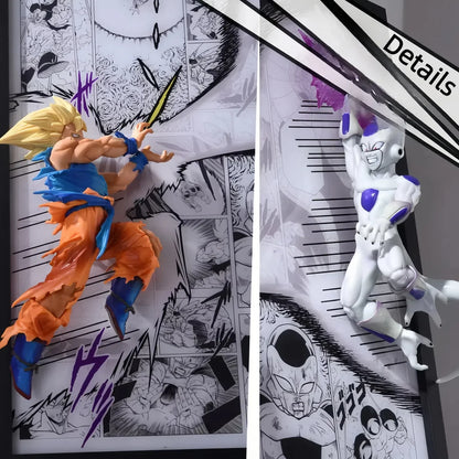 Goku vs Ferisa fight scene 3D Anime Painting 32*44cm