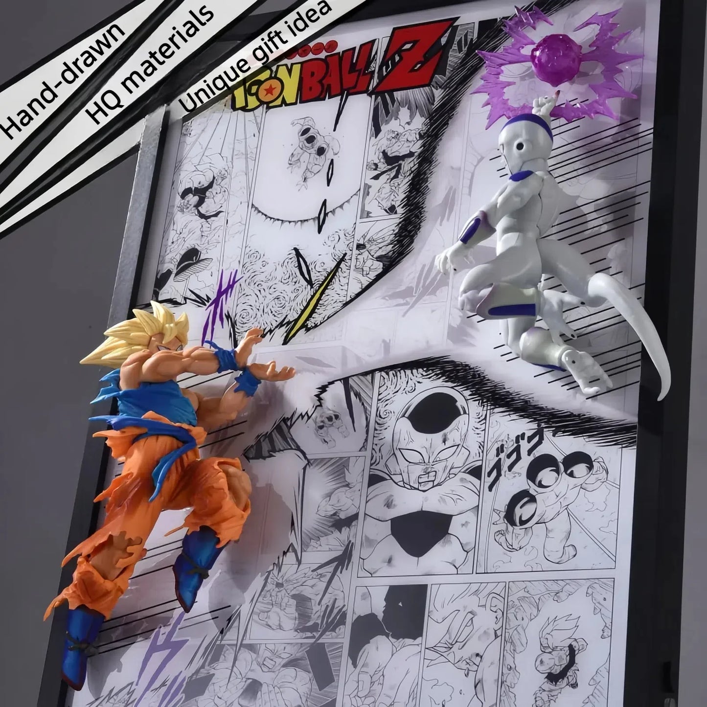 Goku vs Ferisa fight scene 3D Anime Painting 32*44cm