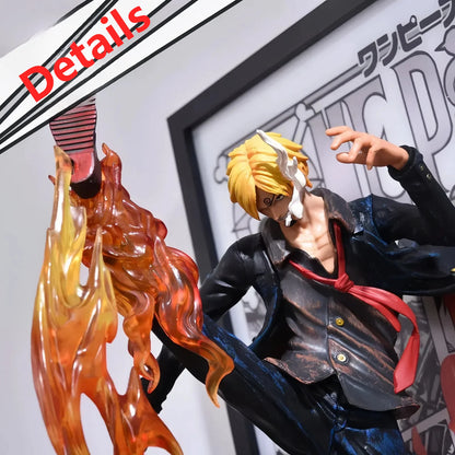 One Piece Sanji 3D Anime Light Painting 32*44cm