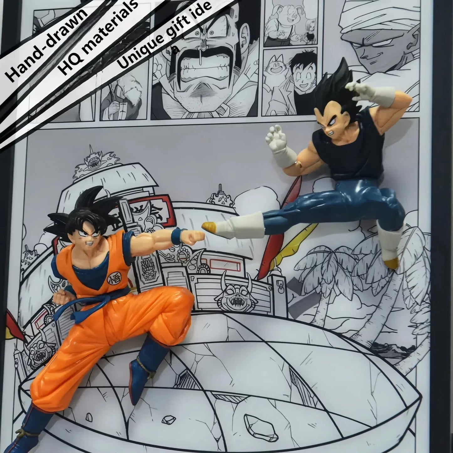 Dragon Ball Goku & Vegeta 3D Anime Light Painting 32*44cm