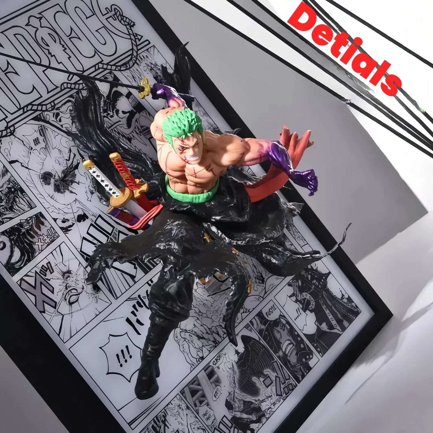 3D ZORO ONE PIECE  MANGA LIGHT PAINTINGS 32*44cm