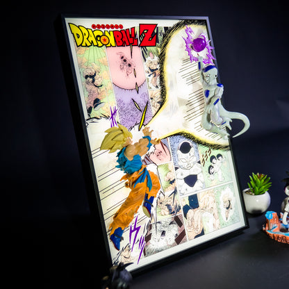 Goku vs Ferisa fight scene 3D Anime Painting 32*44cm