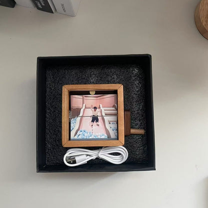 DIY Hand-Crank Dynamic Photo Frame with LED Light