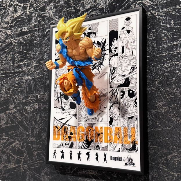 Dragon Ball Z anime 3D painting Goku, Broly,Vegeta,Trunks