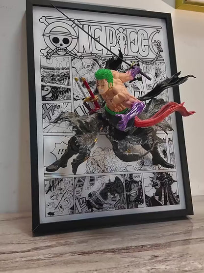 3D ZORO ONE PIECE  MANGA LIGHT PAINTINGS 32*44cm