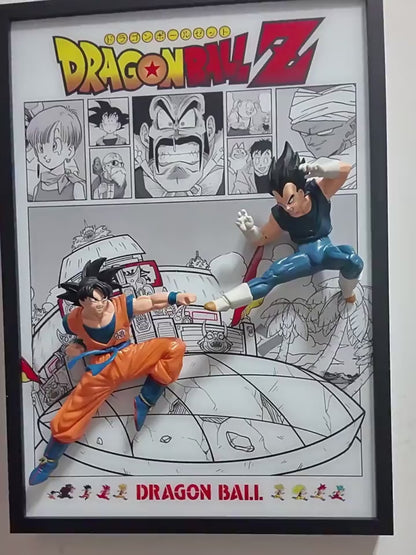 Dragon Ball Goku & Vegeta 3D Anime Light Painting 32*44cm