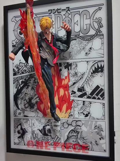 One Piece Sanji 3D Anime Light Painting 32*44cm