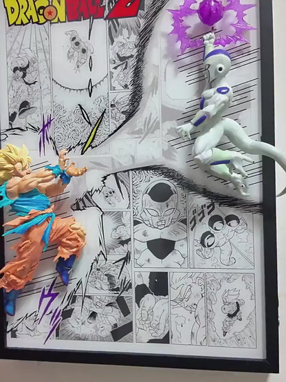 Goku vs Ferisa fight scene 3D Anime Painting 32*44cm