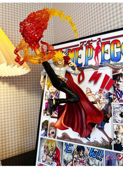 DÉCORATION MURALE 3D MANGA FIERY KICK DE SANJI 27CM*40CM