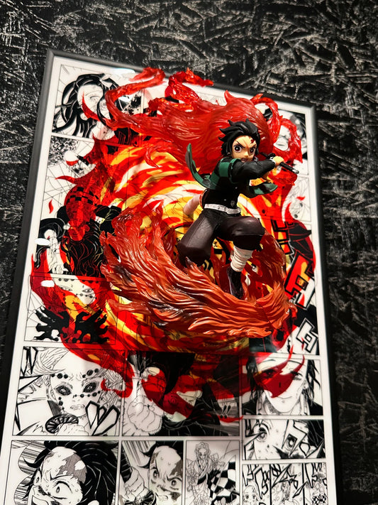 3D TANJIRO UNLEASHED MANGA ART WALL DECOR 27CM*40CM