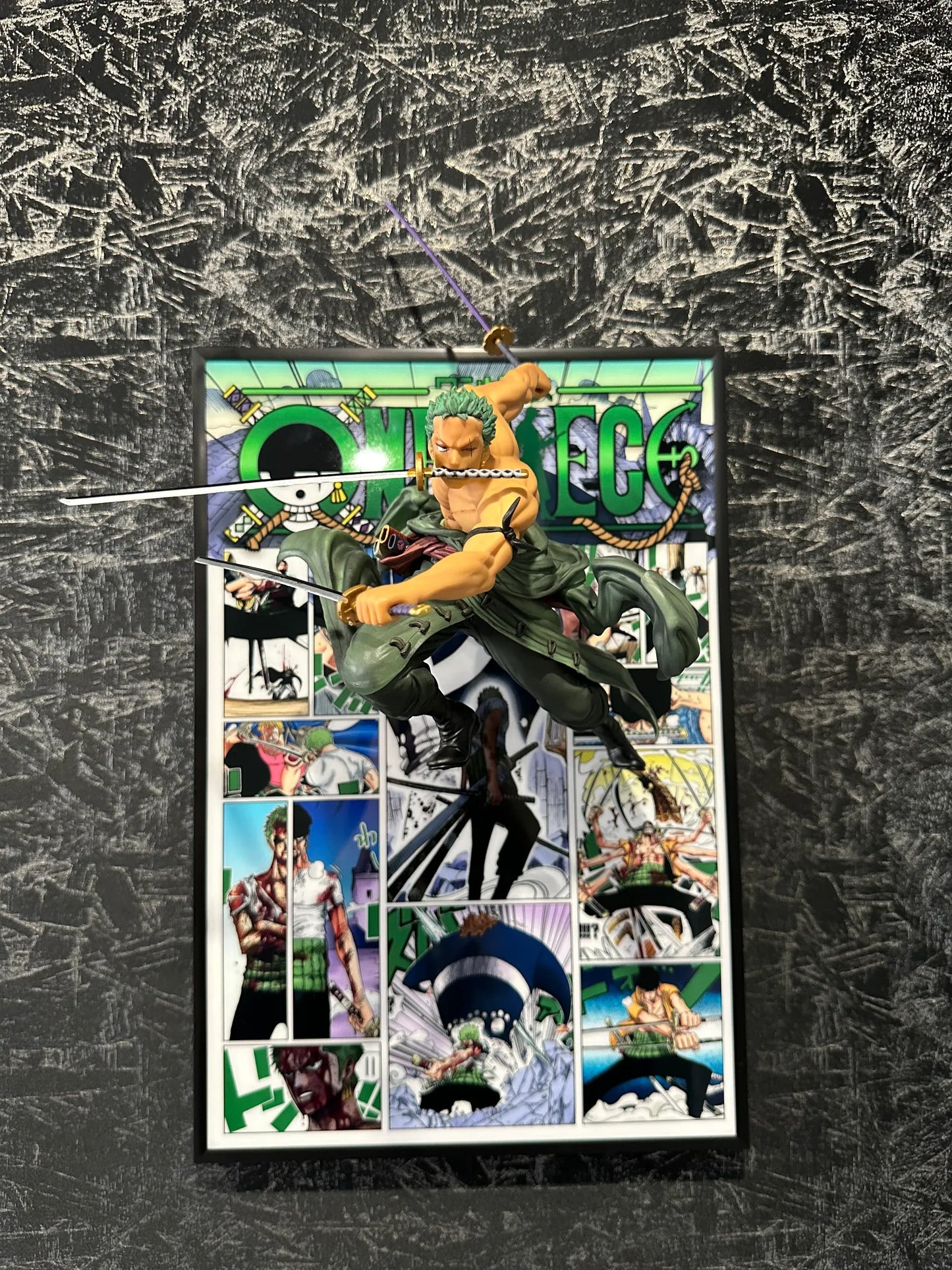 DÉCORATION MURALE 3D ONE PIECE ZORO MANGA 27CM*40CM