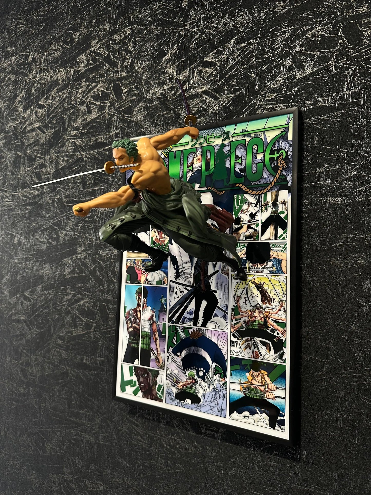 DÉCORATION MURALE 3D ONE PIECE ZORO MANGA 27CM*40CM